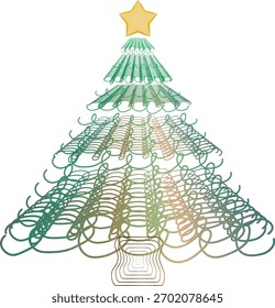Ilustração do vetor do desenho da linha da árvore de Natal