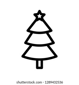 Christmas tree line icon