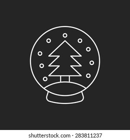 Christmas tree line icon