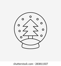 Christmas tree line icon