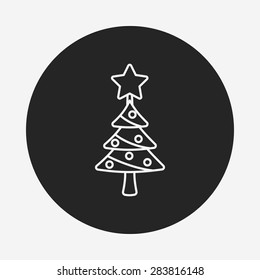 Christmas tree line icon