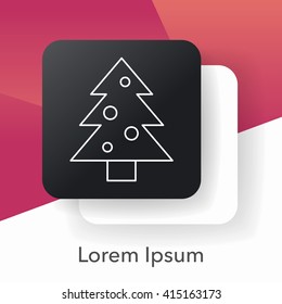 Christmas tree line icon