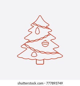 Christmas tree line icon
