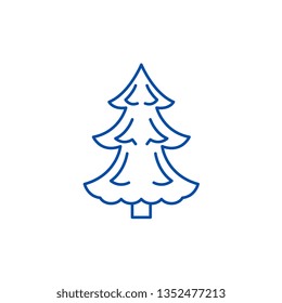 Christmas tree line icon concept. Christmas tree flat  vector symbol, sign, outline illustration.