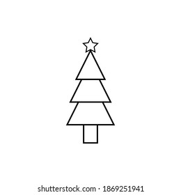 Christmas tree line icon, decorated conifer outline and filled vector sign, linear and full pictogram isolated on white, logo illustration
