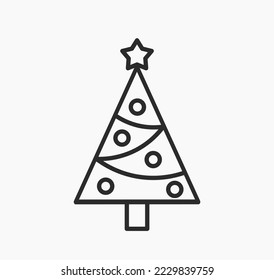 Design-Element der Weihnachtsbaumlinie. Vektorgrafik.