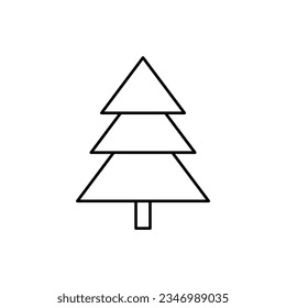 Icono de línea de árbol de Navidad aislado en fondo blanco. Símbolo de fiesta, Navidad, celebración de Año Nuevo. Ilustración vectorial.