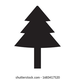 Icono de línea de árbol de Navidad, pictograma lineal y completo aislado en blanco