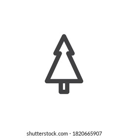Weihnachtsbaumzeilensymbol. lineares Stilzeichen für mobiles Konzept und Webdesign. Weihnachtsbaum-Umriss-Vektorsymbol. Symbol, Logo-Abbildung. Vektorgrafik