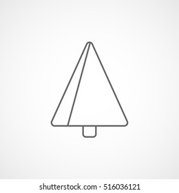 Christmas Tree Line Icon On White Background