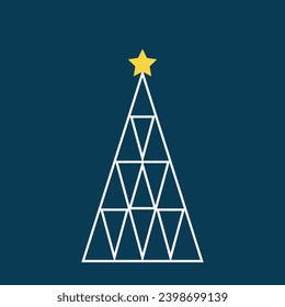 Christmas tree line icon, sign, linear and full pictogram isolated. logo illustration.