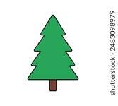 Christmas tree line icon. Simple. Modern outline style icons. vector  on a white background.