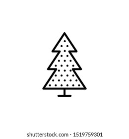 Christmas tree line icon. Vector illustration eps10.