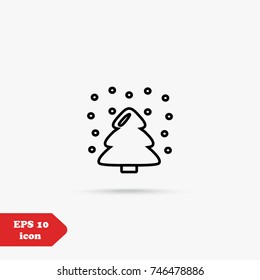 Christmas tree  line icon vector