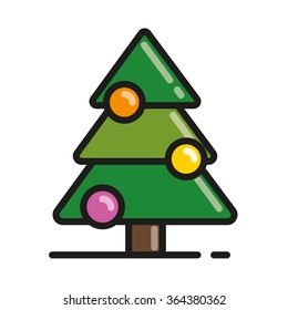 Christmas tree line illustration