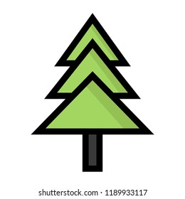 Christmas tree linear colorful icon illustration