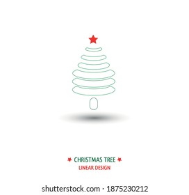 Árbol de Navidad en un estilo lineal. 