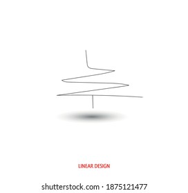 CHRISTMAS TREE.  Linear style. vector graphics.