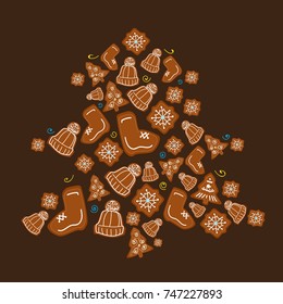 Christmas tree lined with cookies