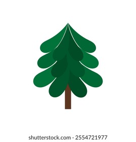 Christmas tree little cute symbol. Vector illustration.