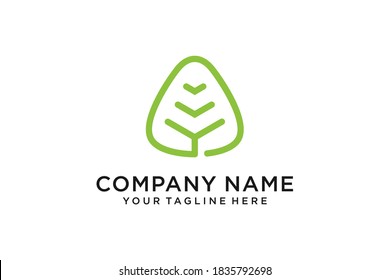 Christmas tree logo abstract linear style