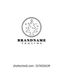 christmas tree logo cartoon icon design template black modern isolated vector creative
