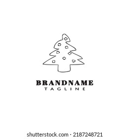 christmas tree logo cartoon icon design template black modern isolated vector creative