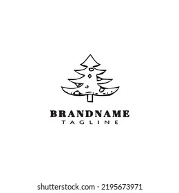 christmas tree logo cartoon icon design template unique modern isolated vector illustration