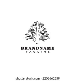 christmas tree logo cartoon icon design template black modern simple vector illustration