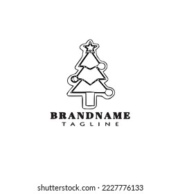 christmas tree logo cartoon icon design template symbol modern isolated vector illustration