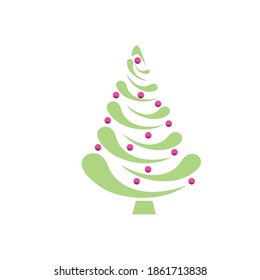 Christmas tree logo color design vector illustration