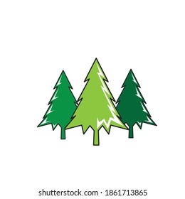 Christmas tree logo color design vector illustration