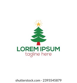 Christmas tree logo concept isolated vector template illustration for business and company