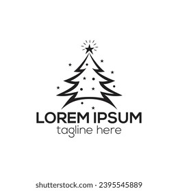 Christmas tree logo concept isolated vector template illustration for business and company
