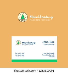 Christmas tree logo Design with business card template. Elegant corporate identity. - Vector