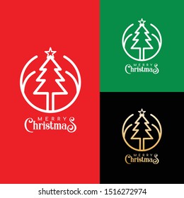 Christmas tree logo design for events, icon and Christmas celebration symbol