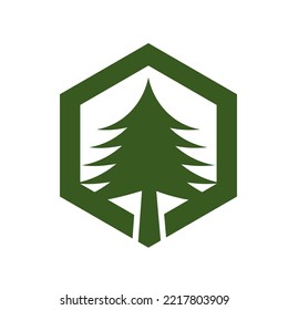 Christmas tree logo design icon vector