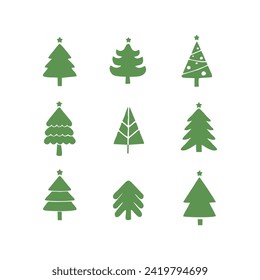 christmas tree logo design set