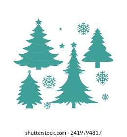 christmas tree logo design set