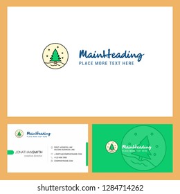 Christmas tree Logo design with Tagline & Front and Back Busienss Card Template. Vector Creative Design
