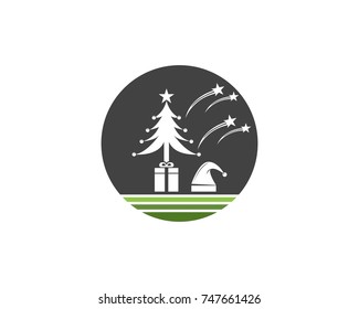 Christmas tree logo design template