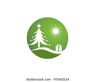 Christmas tree logo design template