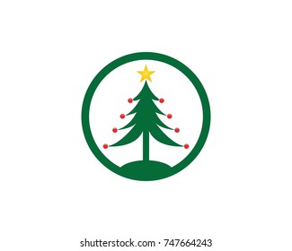 Christmas tree logo design template