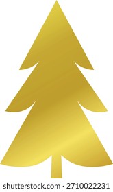 Christmas tree logo gold gradient. Gold gradient Christmas tree illustration set, decorative holiday clip art element collection. Gold Christmas tree icon collection 