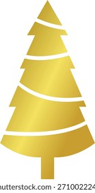 Gradiente de ouro do logotipo da árvore de Natal. Gold gradiente conjunto de ilustração árvore de Natal, coleção decorativa de elementos de clip art feriado. Coleção de ícones dourados da árvore de Natal 