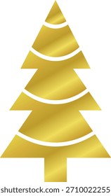 Christmas tree logo gold gradient. Gold gradient Christmas tree illustration set, decorative holiday clip art element collection. Gold Christmas tree icon collection 