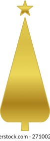 Christmas tree logo gold gradient. Gold gradient Christmas tree illustration set, decorative holiday clip art element collection. Gold Christmas tree icon collection 