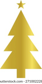 Christmas tree logo gold gradient. Gold gradient Christmas tree illustration set, decorative holiday clip art element collection. Gold Christmas tree icon collection 