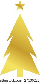 Gradiente dorado del logotipo del árbol de Navidad. Conjunto de ilustración de árbol de Navidad de gradiente de oro, colección de elemento de arte de Clip de vacaciones decorativo. Colección de icono de árbol de Navidad de oro 
