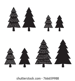 Christmas tree logo icon vector wood forest snow Santa Claus doodle illustration